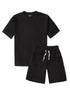 Black Striperd Jacquard Short - Khotwh